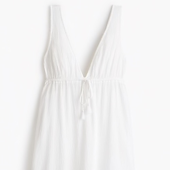 J. Crew Other - NWT - JCrew White Deep V-neck midi dress - Sm